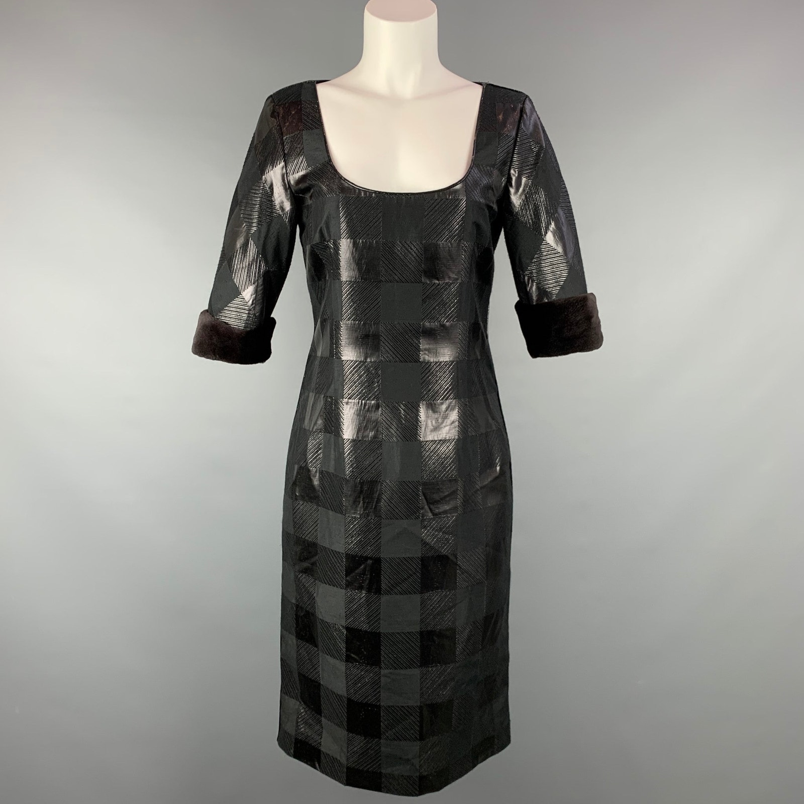 Giorgio Armani Size 10 Black Viscose Blend Cocktail Dress